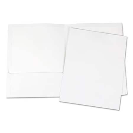 Universal Office Products UNV LTR Two-Pocket Portfolios, White, 25PK 56417
